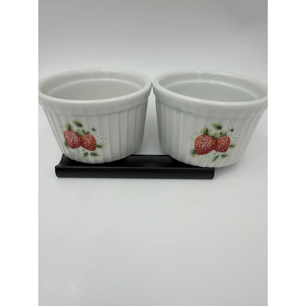 BIA Cordon Bleu‎ Ramekins Set of 2 Fruit Pattern Porcelain 3